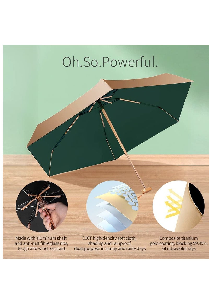 Mini Pocket Umbrella, Folding Umbrellas Compact Mini Travel Umbrella Light Compact Design, Waterproof and UV Proof, Compact and Portable, Can be Put in a Personal Pocket - Image 4