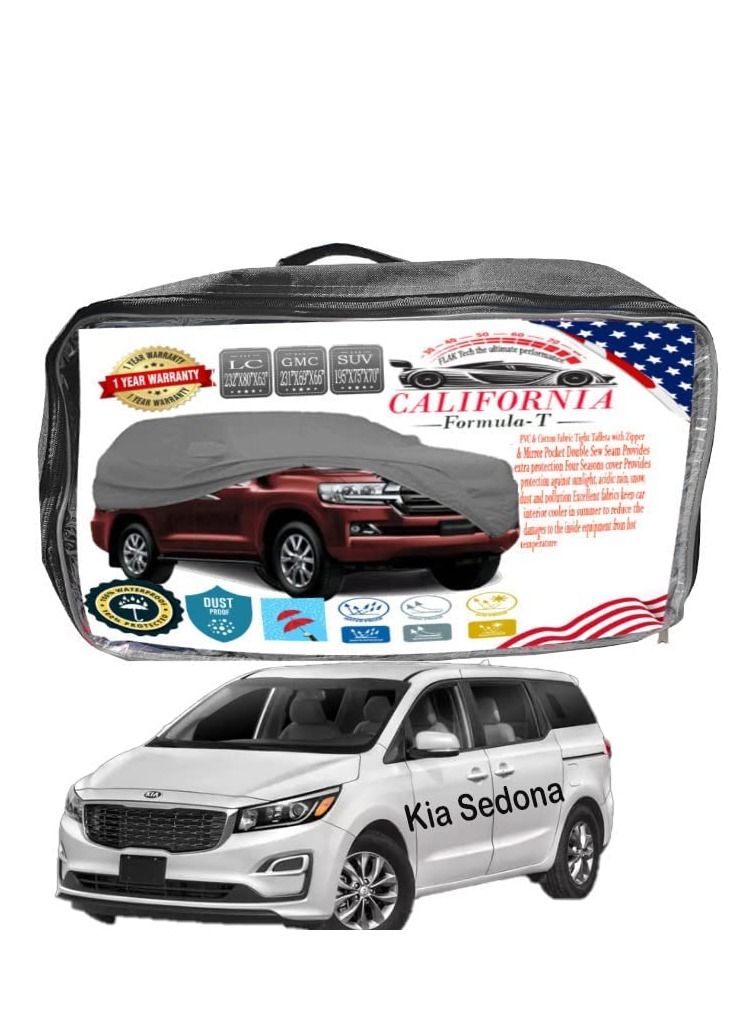 California formula-T Car cover Windproof & Scratch Resistant Car body Cover with Working Gloves Waterproof and Dustproof Covers Indoor & Outdoor  Kia Sedona - Image 1