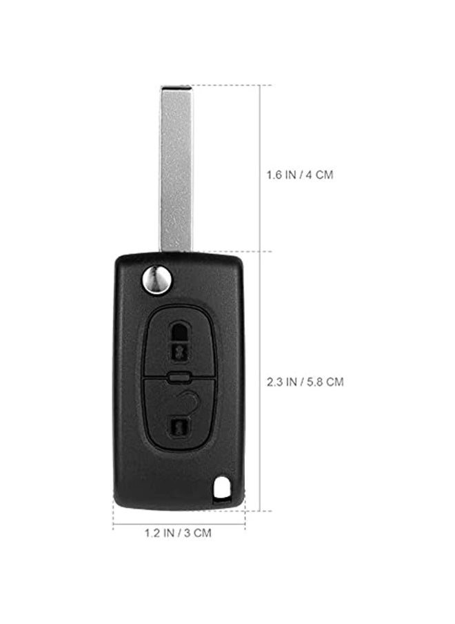2 Buttons Key Shell Compatible Ce0523 Folding Flip Key For Peugeot 207 307 308 407 408 3008 5008 Citroen C2 C3 C4 C5 C6 C8 (2 Buttons Ce0523)