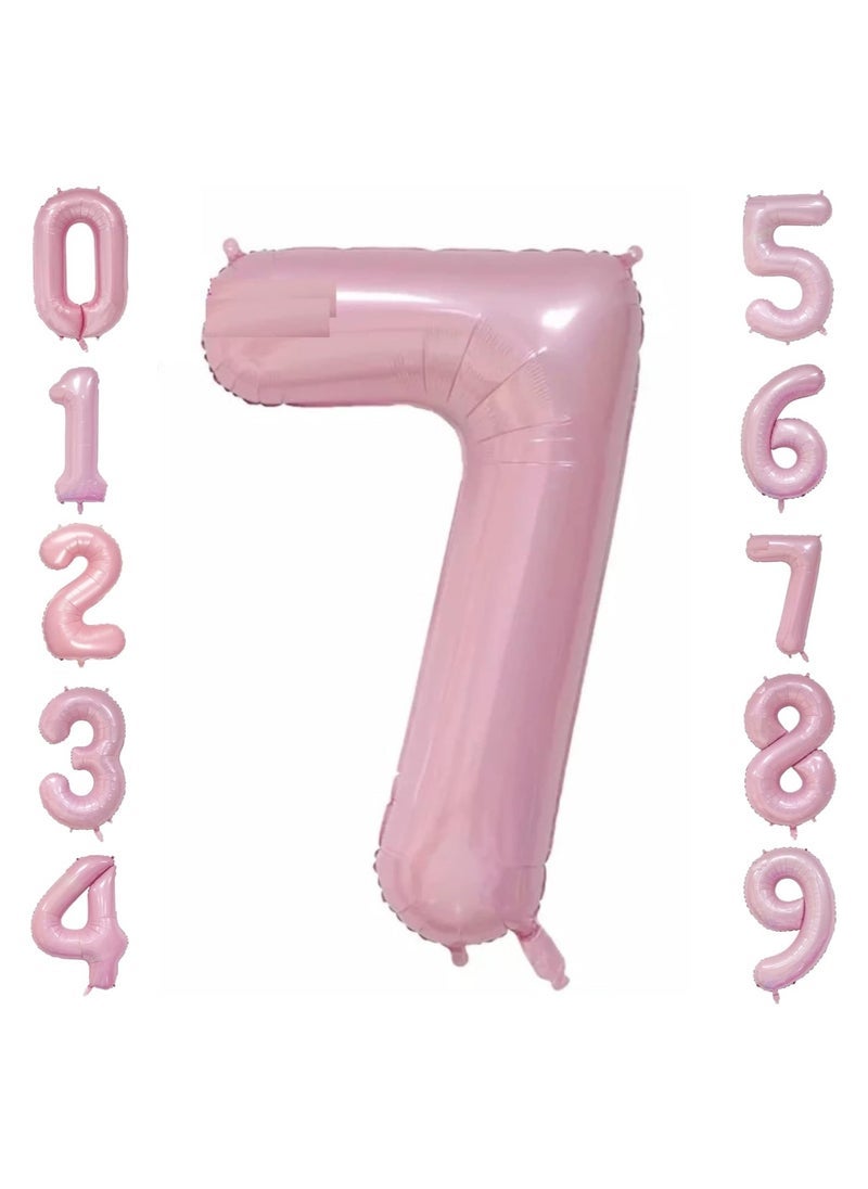 بارتي ويذ إيما بالونات الرقم الوردي 40 بوصة رقائق عيد ميلاد بالون حفلة ديكورات اللوازم الزفاف العازبة عيد ميلاد دش الزفاف حفل التخرج احتفال الذكرى السنوية زخرفة يطير مع الهيليوم (رقم 7) - Image 1