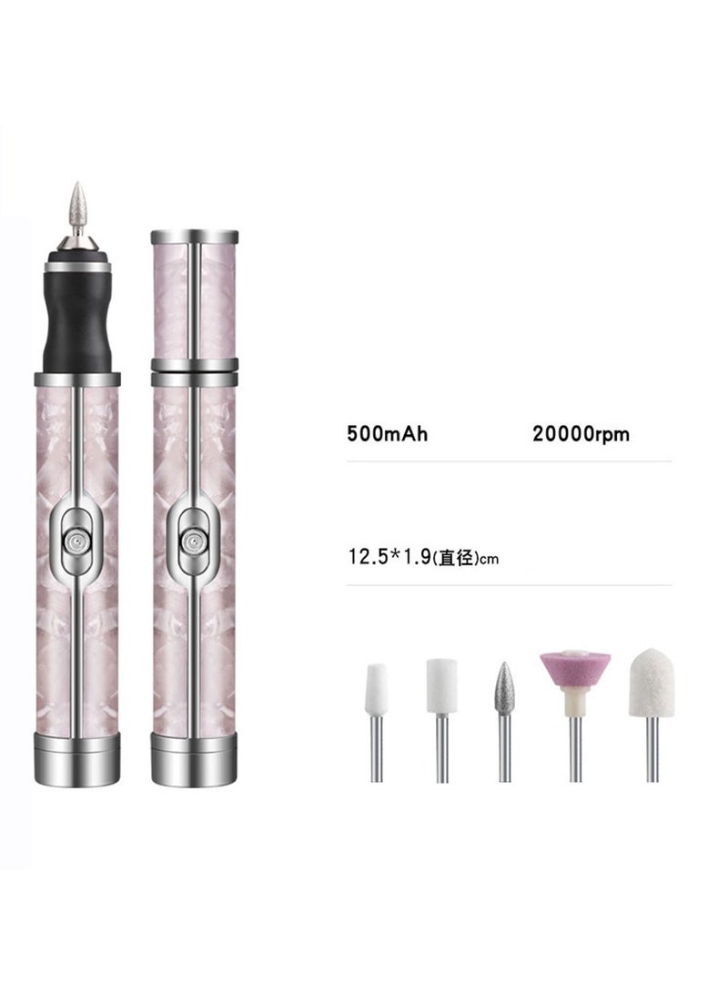 إسكدنيا مبرد ومشذب أظافر كهربائي متعدد الرؤوس أداة العناية بالأظافر وإعادة تشكيلها قابلة للشحن عبر USB - Image 3