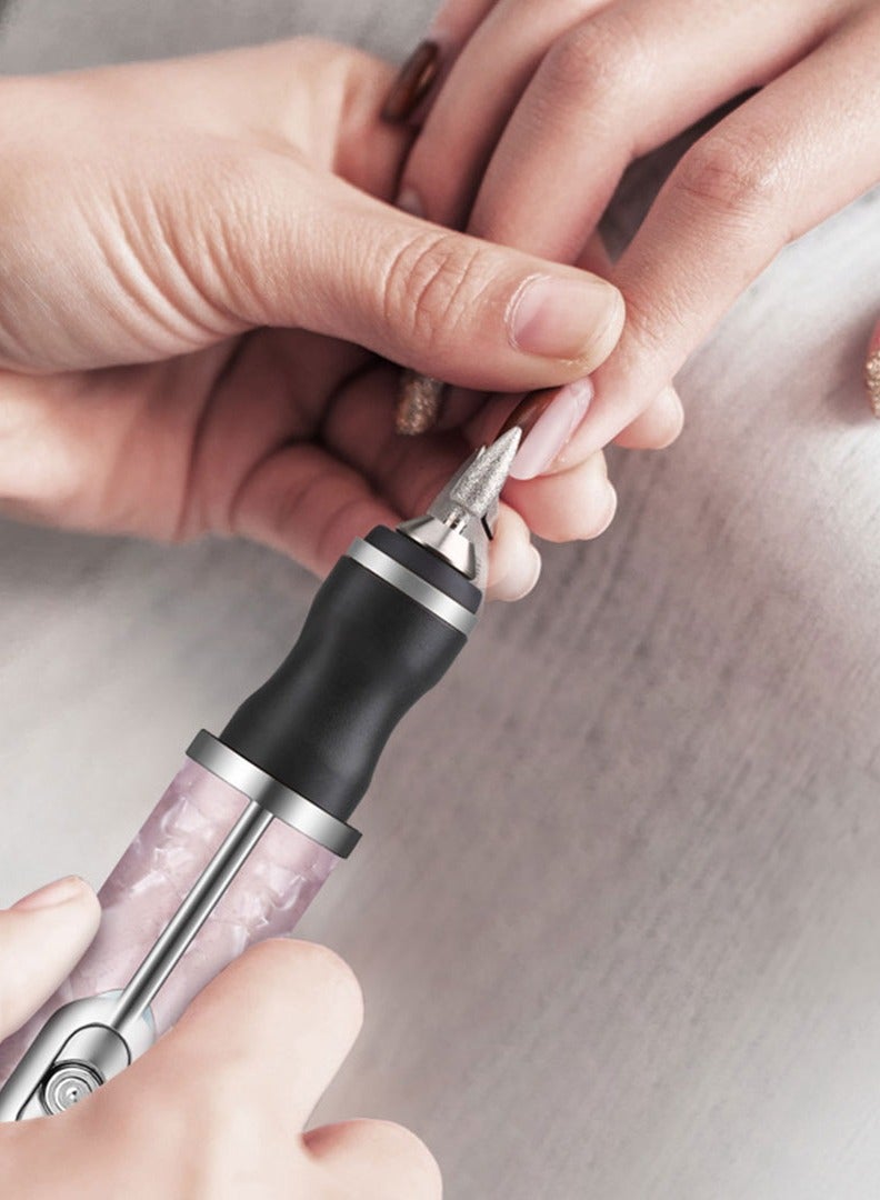 إسكدنيا مبرد ومشذب أظافر كهربائي متعدد الرؤوس أداة العناية بالأظافر وإعادة تشكيلها قابلة للشحن عبر USB - Image 2