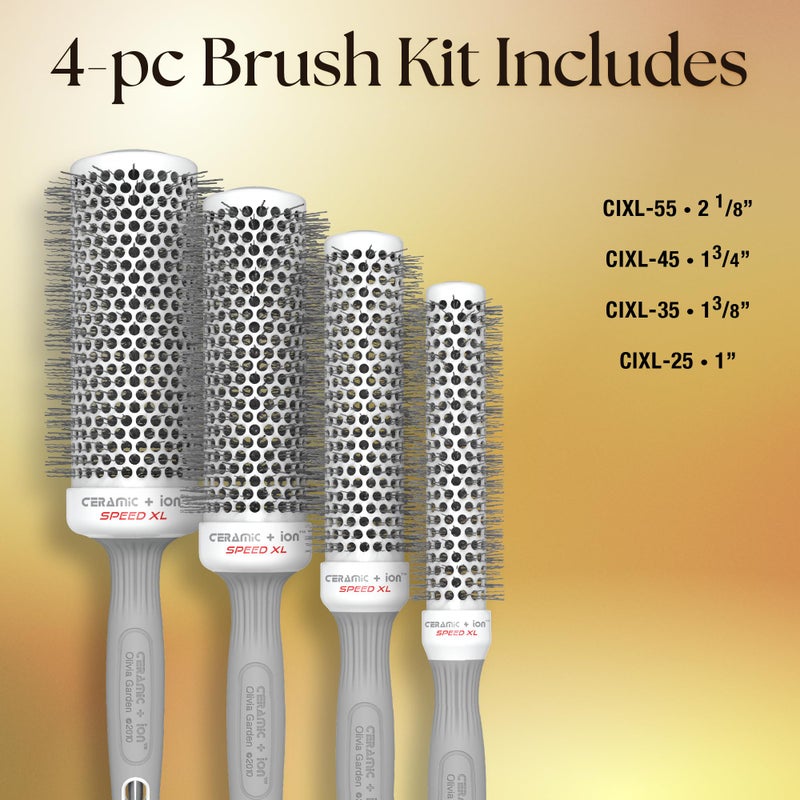 Olivia Garden Ceramic + Ion Speed XL - Extra-Long Round Thermal Hair Brush - Not Electrical - Professional Blowout Brush for Normal to Thick Hair - 1" to 1/8" - Diameter Barrel - CIXL-25,35,45,55 - Image 2