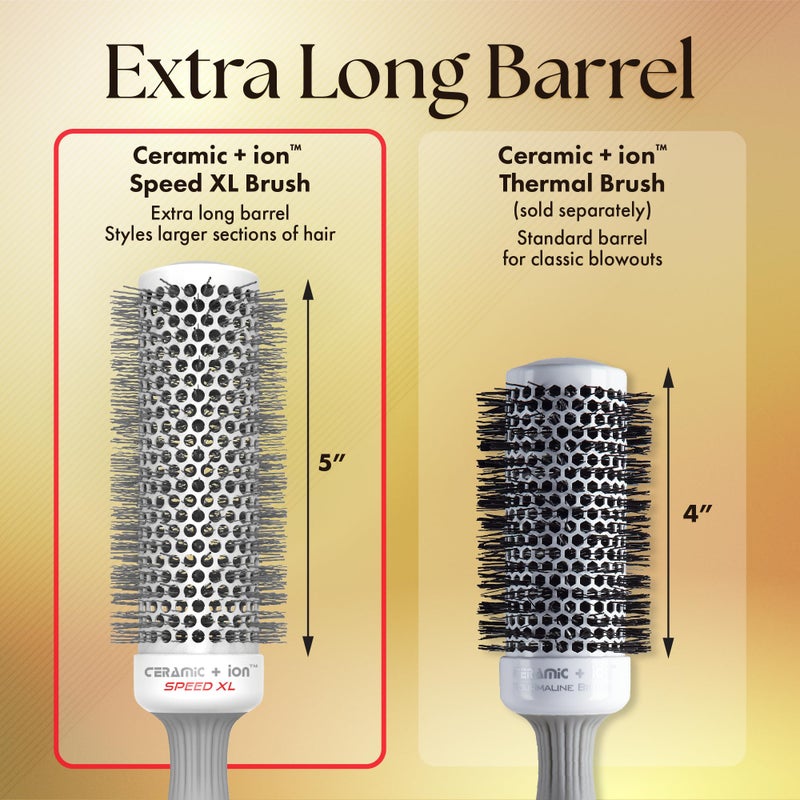 Olivia Garden Ceramic + Ion Speed XL - Extra-Long Round Thermal Hair Brush - Not Electrical - Professional Blowout Brush for Normal to Thick Hair - 1" to 1/8" - Diameter Barrel - CIXL-25,35,45,55 - Image 3