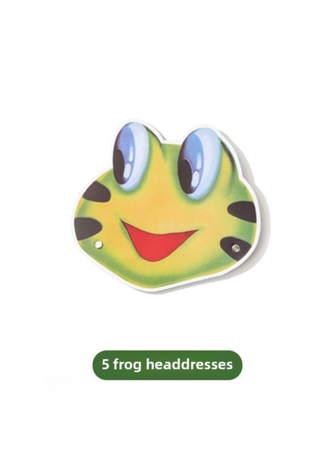 Foam Lotus Leaf Mat Children Frog Jumping Props Kindergarten Sensory Training Equipment Body Intelligent Outdoor Sports Game-Color:5 Frog Headdress  - Image 1