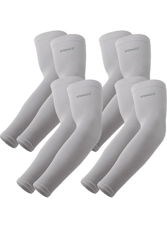 YQXCC 4 Pairs UV Sun Protection Arm Sleeves, UPF 50 Sports Compression Cooling Sleeve for Men & Women, Basketball Arm Sleeves - Image 1