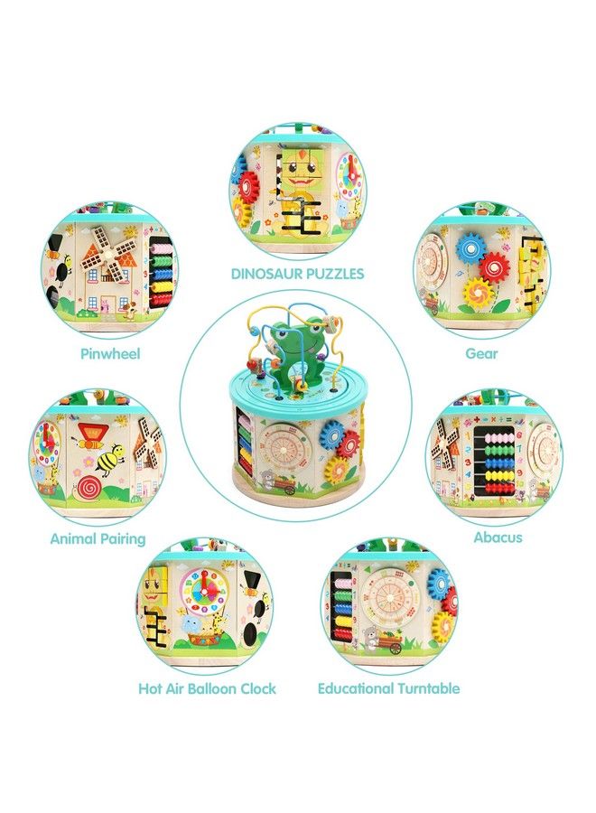 Lavievert Activity Center Play Cube 10 In 1 Bead Maze Shape Sorter Multipurpose Educational Toy Wooden Learning Game For Toddlers & Kids - Image 3