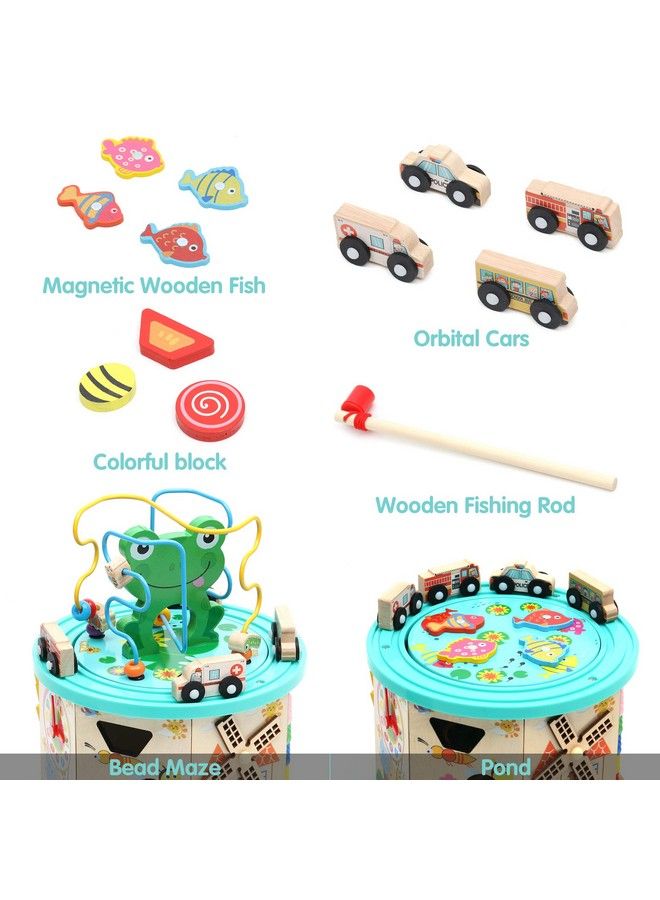 Lavievert Activity Center Play Cube 10 In 1 Bead Maze Shape Sorter Multipurpose Educational Toy Wooden Learning Game For Toddlers & Kids - Image 4