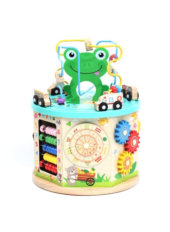 Lavievert Activity Center Play Cube 10 In 1 Bead Maze Shape Sorter Multipurpose Educational Toy Wooden Learning Game For Toddlers & Kids - Image 1