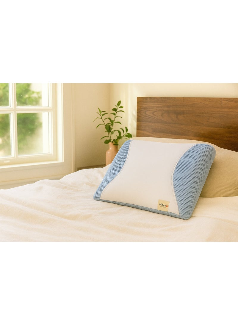 Neuovaletto ATHLETE PILLOW The next generation of intelligent sleep care pillows. Featuring the revolutionary Outlast® climate regulation technology.  -Ultrasoft microfibre fill (upper chamber) -Rotini Memory Foam fill (lower chamber) - Image 1
