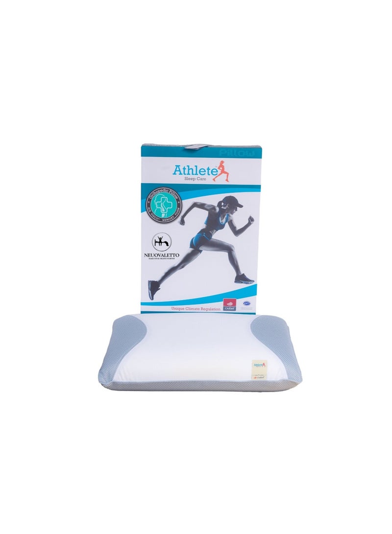 Neuovaletto ATHLETE PILLOW The next generation of intelligent sleep care pillows. Featuring the revolutionary Outlast® climate regulation technology.  -Ultrasoft microfibre fill (upper chamber) -Rotini Memory Foam fill (lower chamber) - Image 2