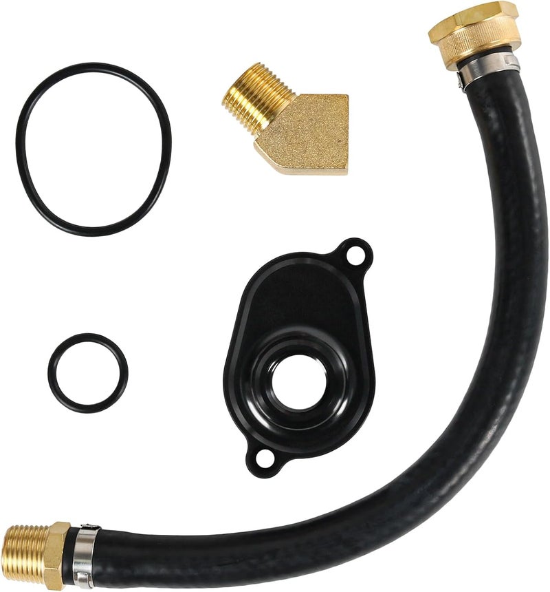 CARMOCAR 6.0L Oil Cooler Flush Kit with Black Aluminum Anodize Adapter replacement for Ford 2003 2004 2005 2006 2007 2008 2009 2010 Diesel - Image 2