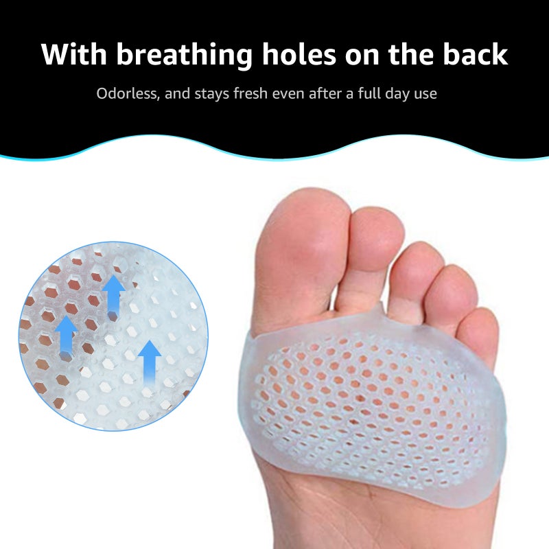 2 Pairs Gel Toe Separator Bunion Splint Breathable Forefeet Sleeve Cushions Metatarsal Pads for Hallux Valgus Correction Feet Pain Relief Foot Care - Image 2