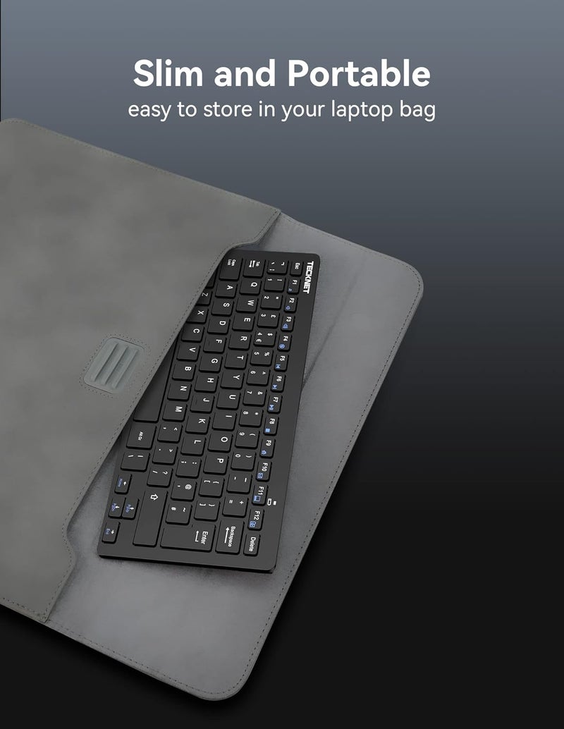 TECKNET 2.4G Wireless Keyboard For Windows/Chrome OS, UK Layout Compact Mini Keyboards, Small Silent Whisper-Quiet Keyboard with 12 months Battery Life (Black) - Image 5