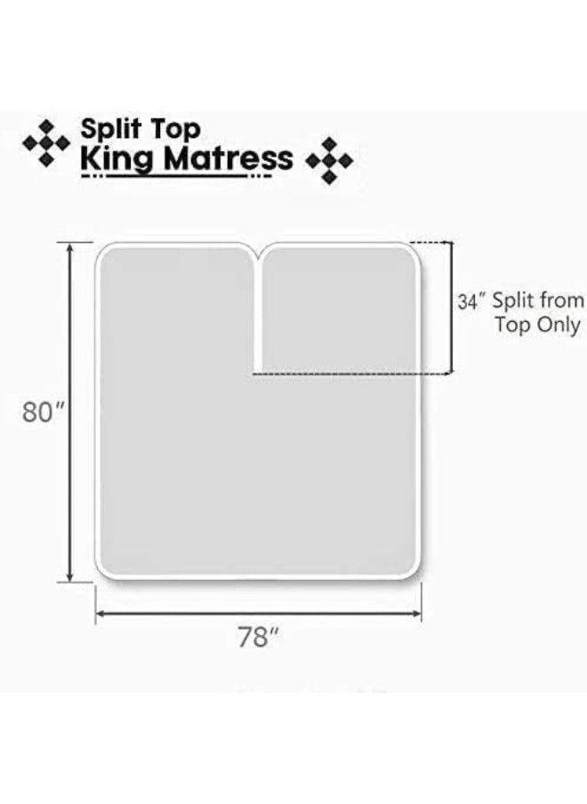 Generic - Split Head Flex King Sheet Sets for Adjustable Bed-600 Thread Count Ultra-Soft Egyptian Cotton Bed Sheets-Breathable-34 Top Split -Deep Pocket-Half Split Sheets - Image 1