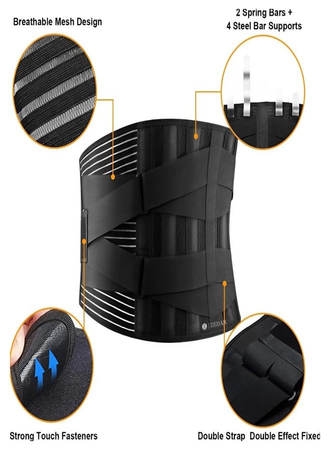 ZEDAN Lower Back Brace Lumar Support | Waist Belt for Back Pain & Sprains Relief | Compression Belt with Dual Adjustable Strap | For Men & Women | Universal - Image 2