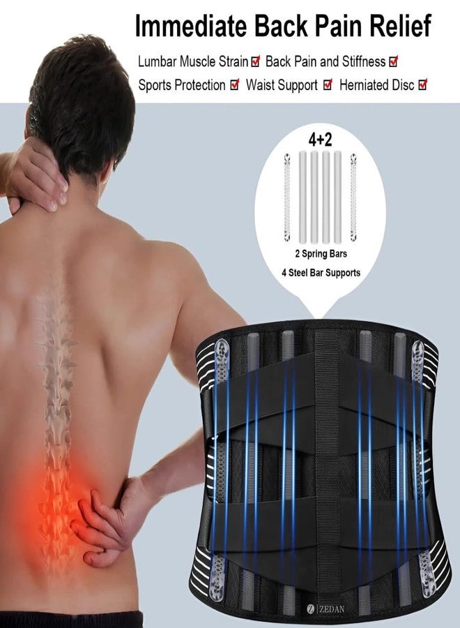 ZEDAN Lower Back Brace Lumar Support | Waist Belt for Back Pain & Sprains Relief | Compression Belt with Dual Adjustable Strap | For Men & Women | Universal - Image 3