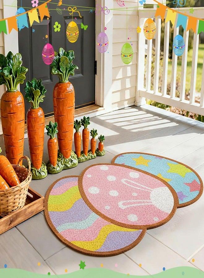Jenaai 17" x 29" Easter Doormat Easter Egg Coir Outdoor Door Mat Indoor Welcome Non Slip Entrance Doormat Porch Cute Colorful Egg Front Door Mats for Spring Farmhouse Front Porch Entryway Decor - Image 4