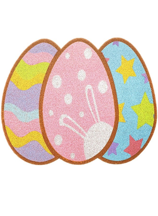 Jenaai 17" x 29" Easter Doormat Easter Egg Coir Outdoor Door Mat Indoor Welcome Non Slip Entrance Doormat Porch Cute Colorful Egg Front Door Mats for Spring Farmhouse Front Porch Entryway Decor - Image 2