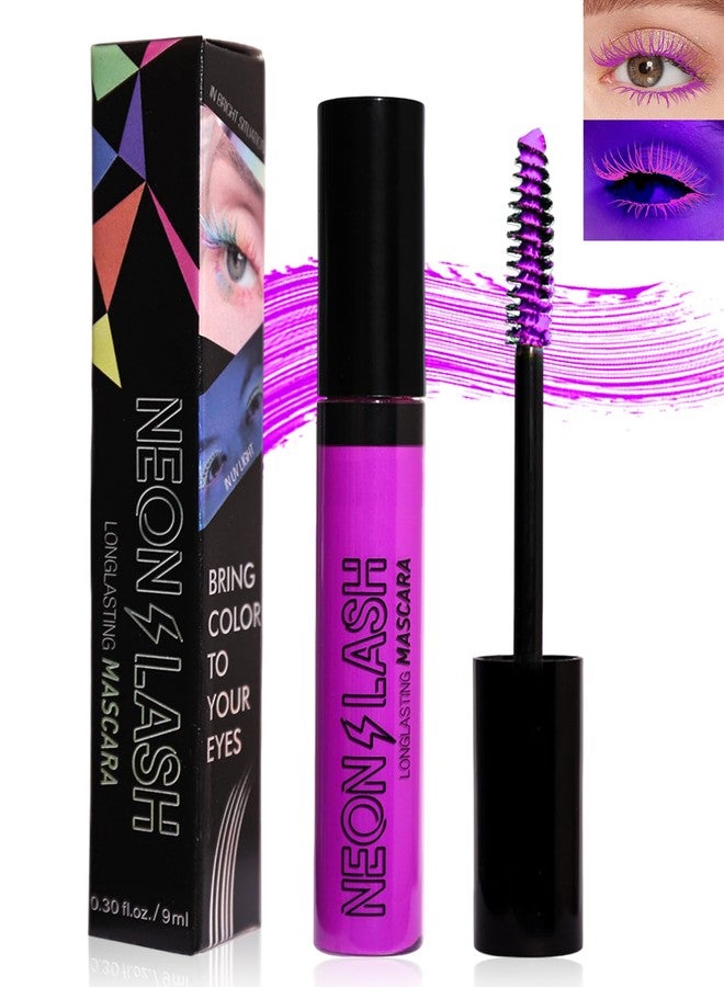 LYSdefeu UV Glow Colored Mascara, Purple Waterproof Colorful Mascara for Eyelashes - Image 1