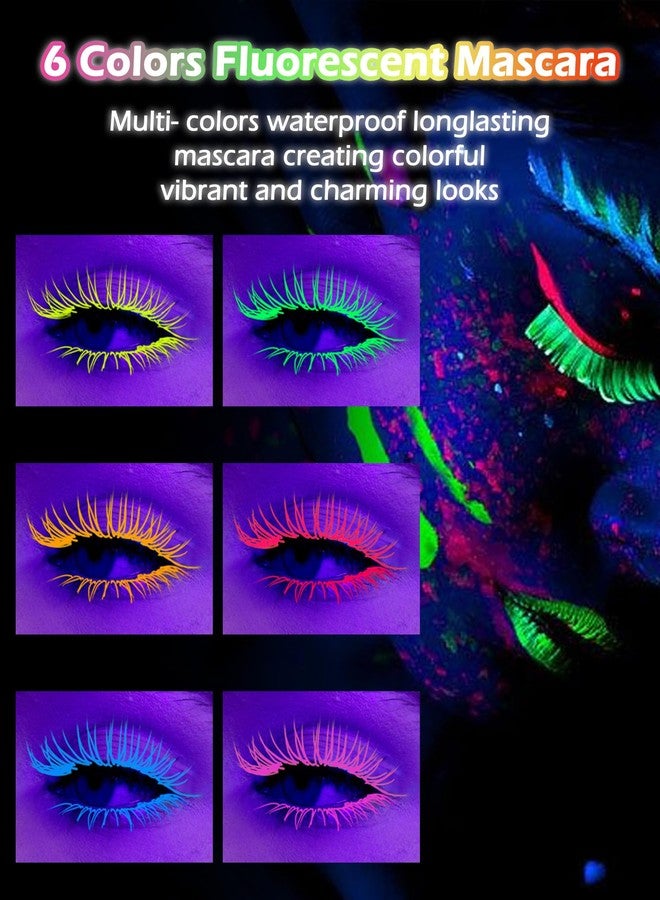 LYSdefeu UV Glow Colored Mascara, Purple Waterproof Colorful Mascara for Eyelashes - Image 3