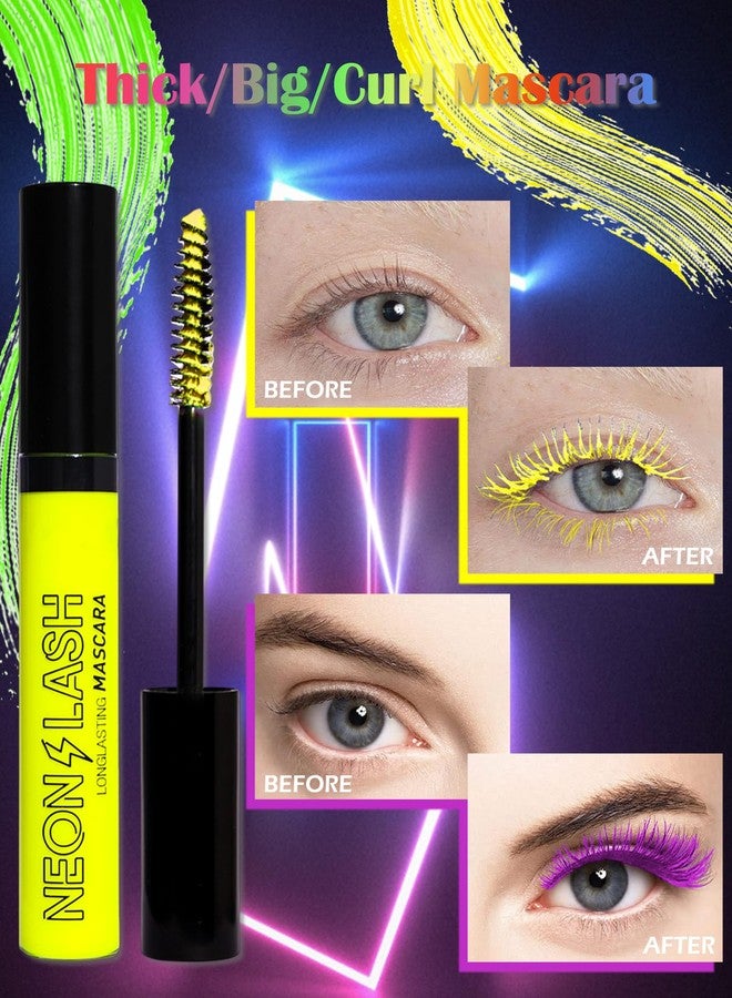 LYSdefeu UV Glow Colored Mascara, Purple Waterproof Colorful Mascara for Eyelashes - Image 4