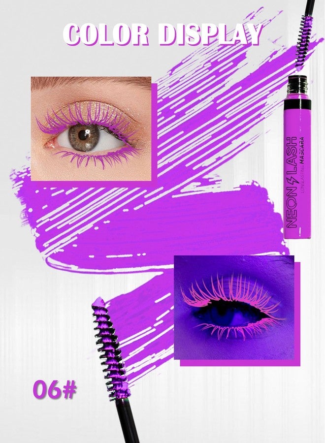LYSdefeu UV Glow Colored Mascara, Purple Waterproof Colorful Mascara for Eyelashes - Image 2