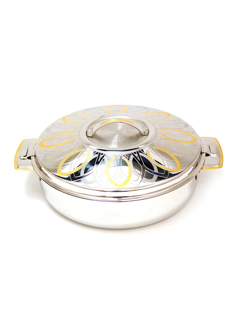 Rathore 8000ml Stainless Steel Double-Wall Insulated Hotpot Food Warmer With Golden Floral Design Thermal Serving Casserole Dish For Dining Table Catering And Family Gatherings - Image 2