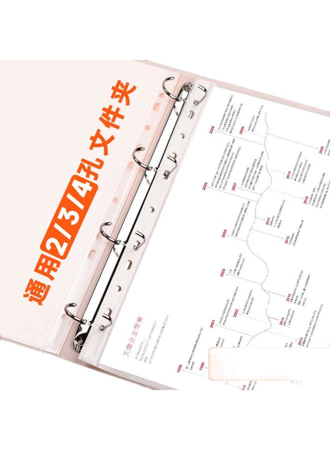 Tango 11-Hole Transparent Document Sleeves, A4 Loose-Leaf Refill, Thickened, 100 Pieces, 11-Hole File Folders, A4 Contract Express Receipt Office Supplies Storage Waterproof Dustproof Pouches - Image 2
