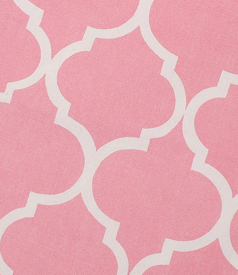 Dekor World Cotton Pink Ogee Printed and Solid Napkin Set (Pack of 12) - Image 4