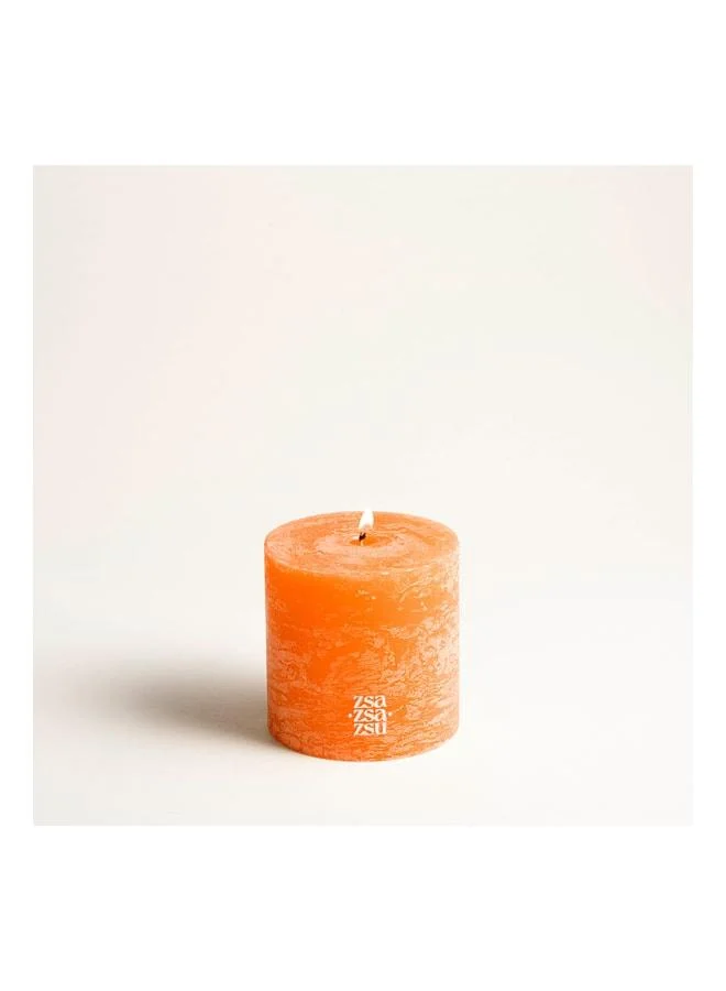 Zsa Zsa Zsu Deurne Orange Paraffin Candle 9x9x9 cm.