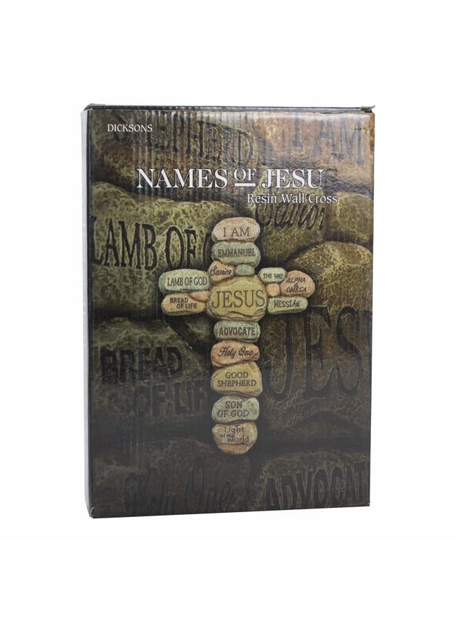 Dicksons Names of Jesus Christ Pebble 10 Inch Resin Decorative Hanging Wall Cross - Image 4