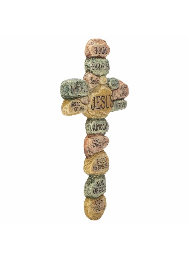 Dicksons Names of Jesus Christ Pebble 10 Inch Resin Decorative Hanging Wall Cross - Image 3