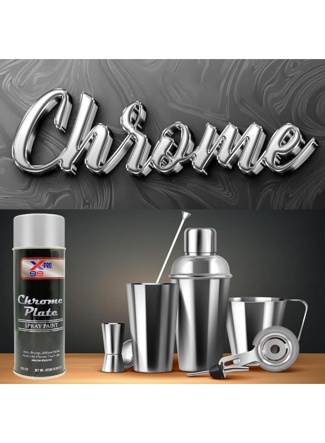X-PRO Chrome Spray Paint 400ml Mirror Finish Metallic Silver Spray Paint for Car Bike Alloy Wheel Metal Plastic Chrome Effect Coating Fast Dry Spray Paint - Image 5
