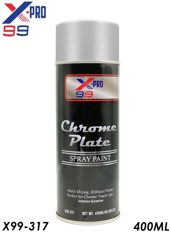 X-PRO Chrome Spray Paint 400ml Mirror Finish Metallic Silver Spray Paint for Car Bike Alloy Wheel Metal Plastic Chrome Effect Coating Fast Dry Spray Paint - Image 3