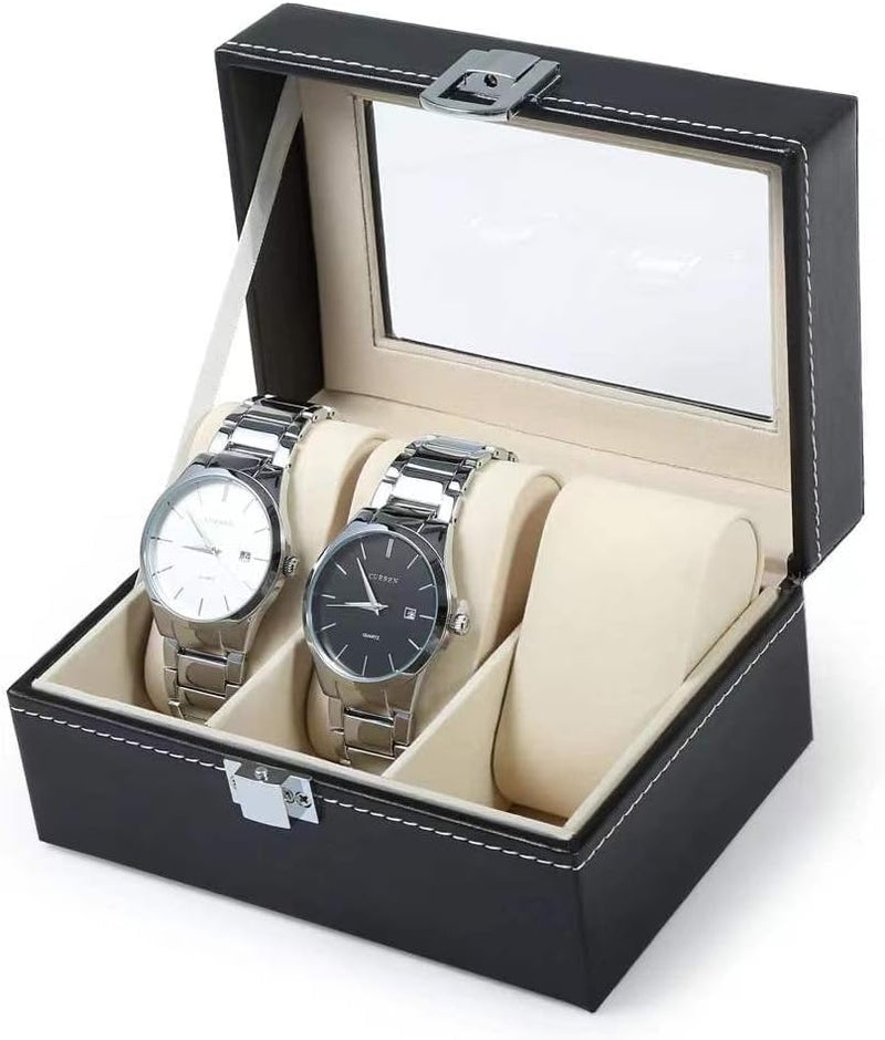 Awestuffs 3 Slot Watch Box for Men and Women - Image 2