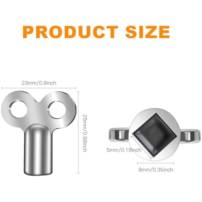 RADIATOR BLEED KEY, METAL TRIANGULAR KEY, 3 ZINC ALLOY ALUMINIUM, RADIATOR BLEED KEY, RADIATOR VALVE CLOCK KEY FOR BLEEDING AND BLEEDING - Image 3