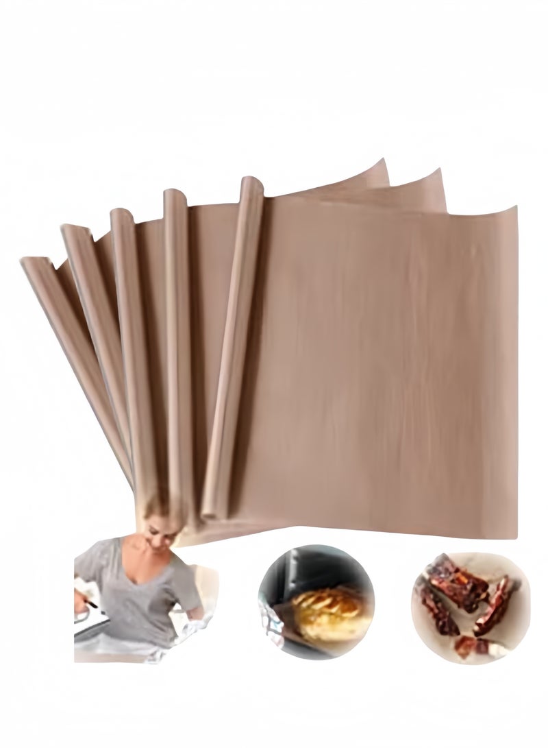 Oven Grill Mat Teflon Sheet 5 Pack for Heat Press Transfer Non-Stick Paper Reusable Resistant Craft,High-temperature oven food-grade Baking Cloth Nonstick Oilcloth - Image 1