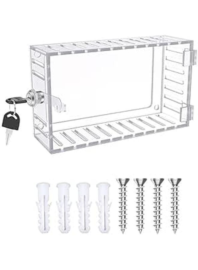 Tall Clear Acrylic Thermostat Lock Box Cover with Wall Mount and 4 Digit Combination - Image 1