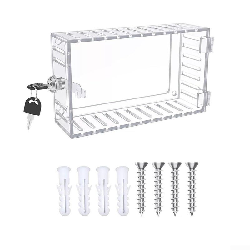 Tall Clear Acrylic Thermostat Lock Box Cover with Wall Mount and 4 Digit Combination - Image 2