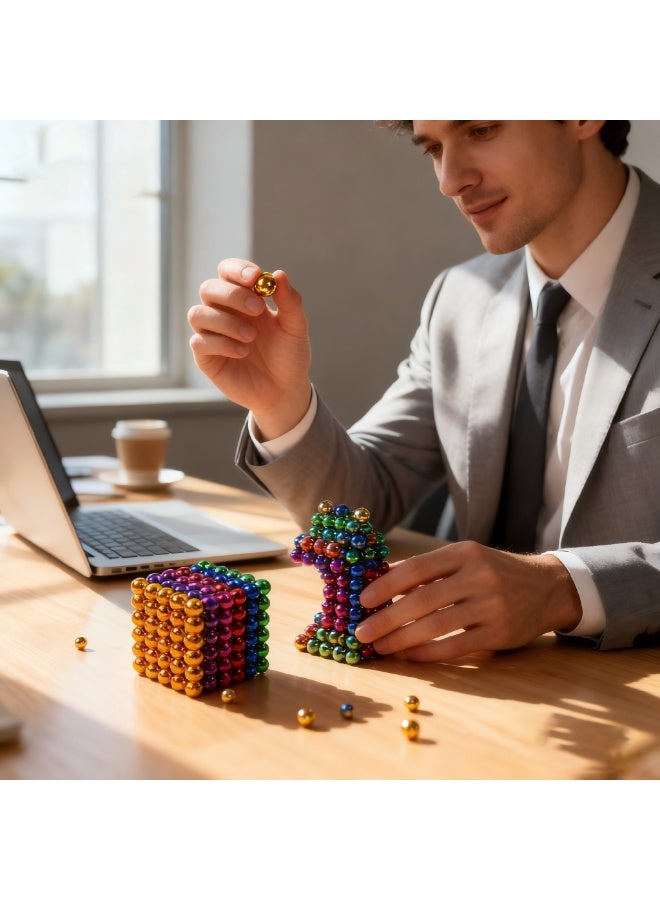 216 قطعة كرة مغناطيسية، كرة فidget مغناطيسية لتخفيف الضغط، كرة مغناطيسية مناسبة لتخفيف التوتر والمكتب - Image 3