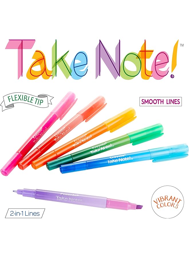 كرايولا أقلام تحديد الملاحظات وأقلام ذات طرفين بألوان متنوعة ومستلزمات مدرسية في المنزل وحرف يدوية للأطفال، عدد 6 - Image 4