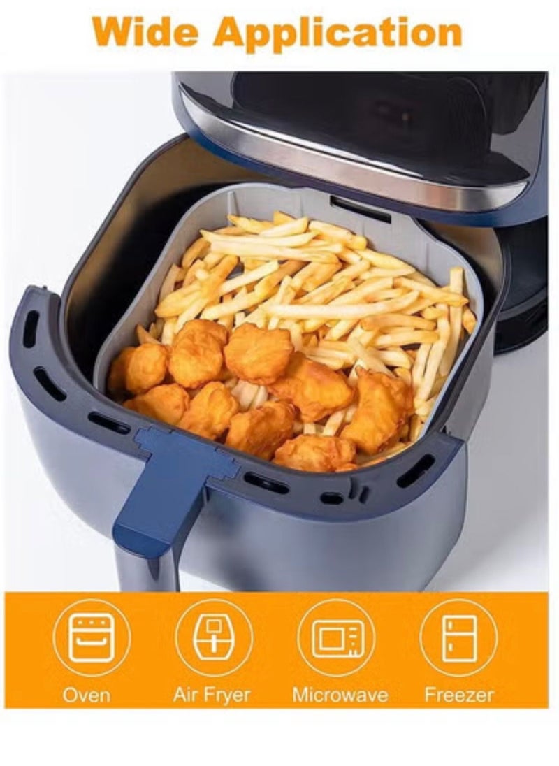 QiaoKai Air Fryer Silicone Pan, Pack of 2 Mini Oven Mitts, Airfryer Oven Insert Silicone Bowl, Replacement Parchment Liner, Food Safe Reusable Air Fryer Basket, Nonstick Basket (8.1 Inch)  - Image 4