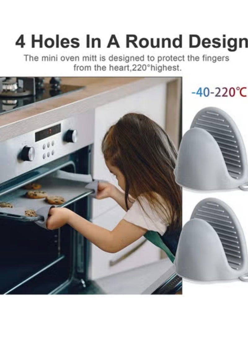 QiaoKai Air Fryer Silicone Pan, Pack of 2 Mini Oven Mitts, Airfryer Oven Insert Silicone Bowl, Replacement Parchment Liner, Food Safe Reusable Air Fryer Basket, Nonstick Basket (8.1 Inch)  - Image 5