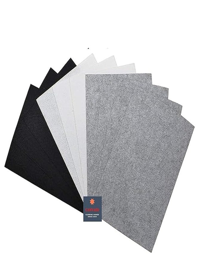 CANVASS Pack of 10 Bright A4 Size Multicolored Stiff Felt Sheet 21x31 cm 8x12 Inches (A4 Size, Dk.Grey Lt.Grey White) - Image 2