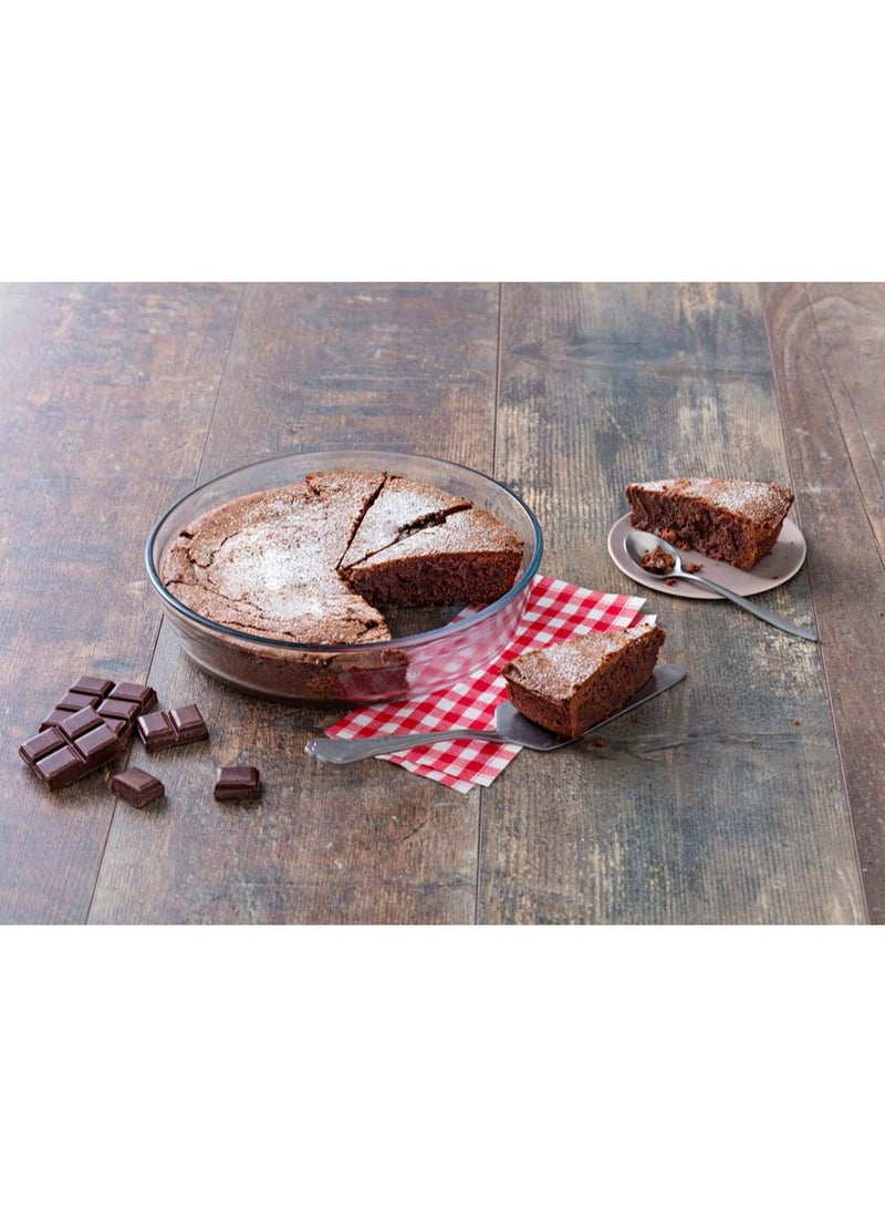 O'Cuisine ÔCuisine Round Cake Dish 1.5L Borosilicate Glass + Free Metaltex Set of 2 Whippy Pastry Spatulas 24cm | Durable & Elegant Baking Set  - Image 4