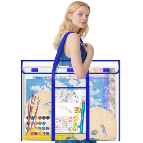 AKAYOK 30 x 24 Inch Art Portfolio Case, Portfolio Folder for Artwork, Posters Storage Bag with Pocket and Handle Waterproof Art Portfolio Bag for Poster, Scrapbook, Keepsake and Bulletin Board - Image 1