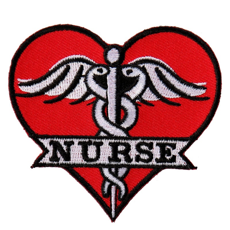 Hot Leathers PPL953728538 UnisexAdult Nurse Heart Patch Multicolor 3 x 3 - Image 2