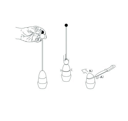 TAKE 2 Germany The Original Clack Egg Opener - German Engineered Stainless Steel Egg Topper - Premium Quality Egg Accessories (Wooden Top) - Image 3