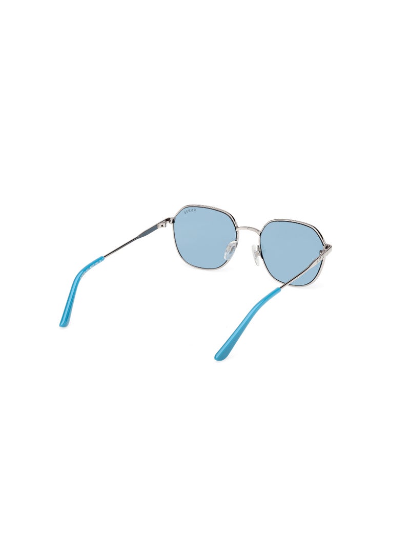 GUESS FULL RIM TEEN GIRL ASYMMETRICAL SILVER METAL SUNGLASSES - Image 5